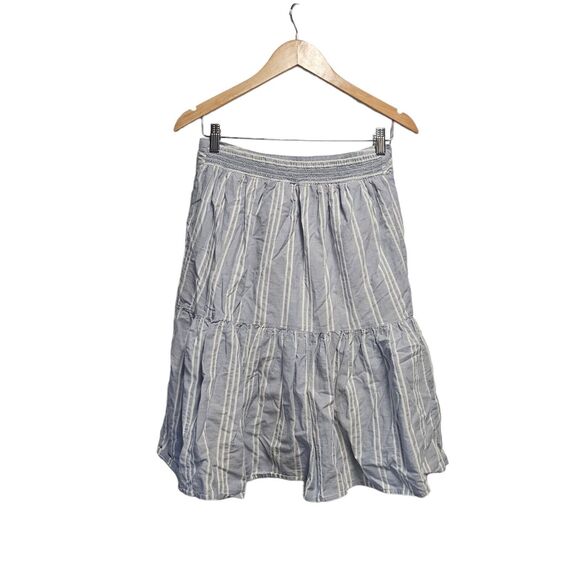 Skirt Blue White Ruffle Stretch Waist Boho‎ Medium A NEW DAY - Picture 3 of 5